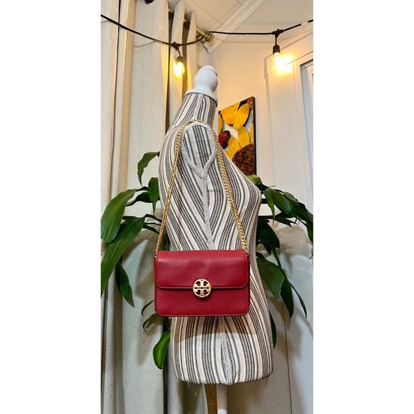 ♦️♦️  TORY BURCH AUTHENTIC RED LEATHER CHELSEA HANDBAG ♦️♦️ - Picture 12 of 14